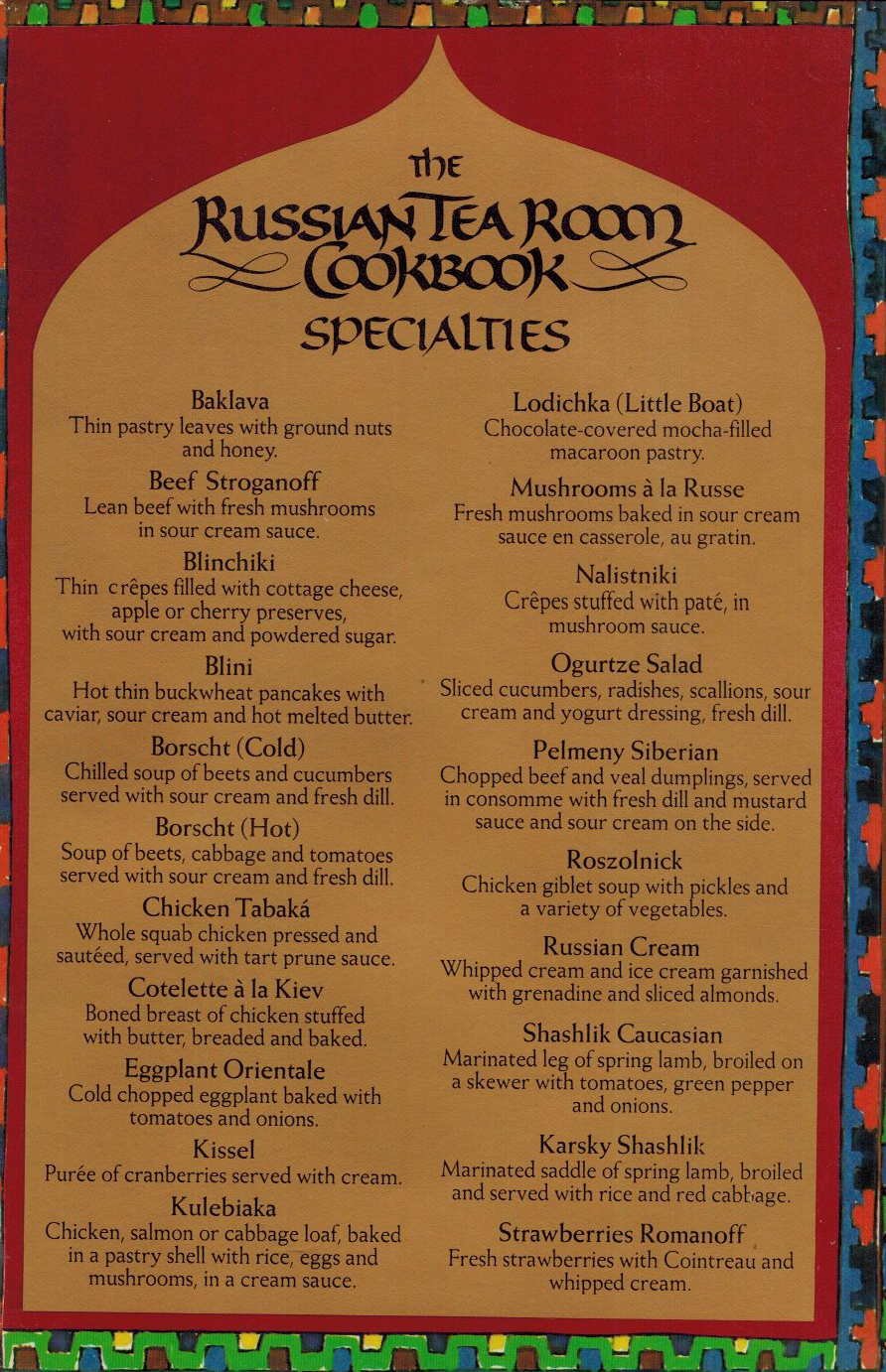 The Russian Tea Room Cookbook by Stewart-Gordon, Faith; Naze