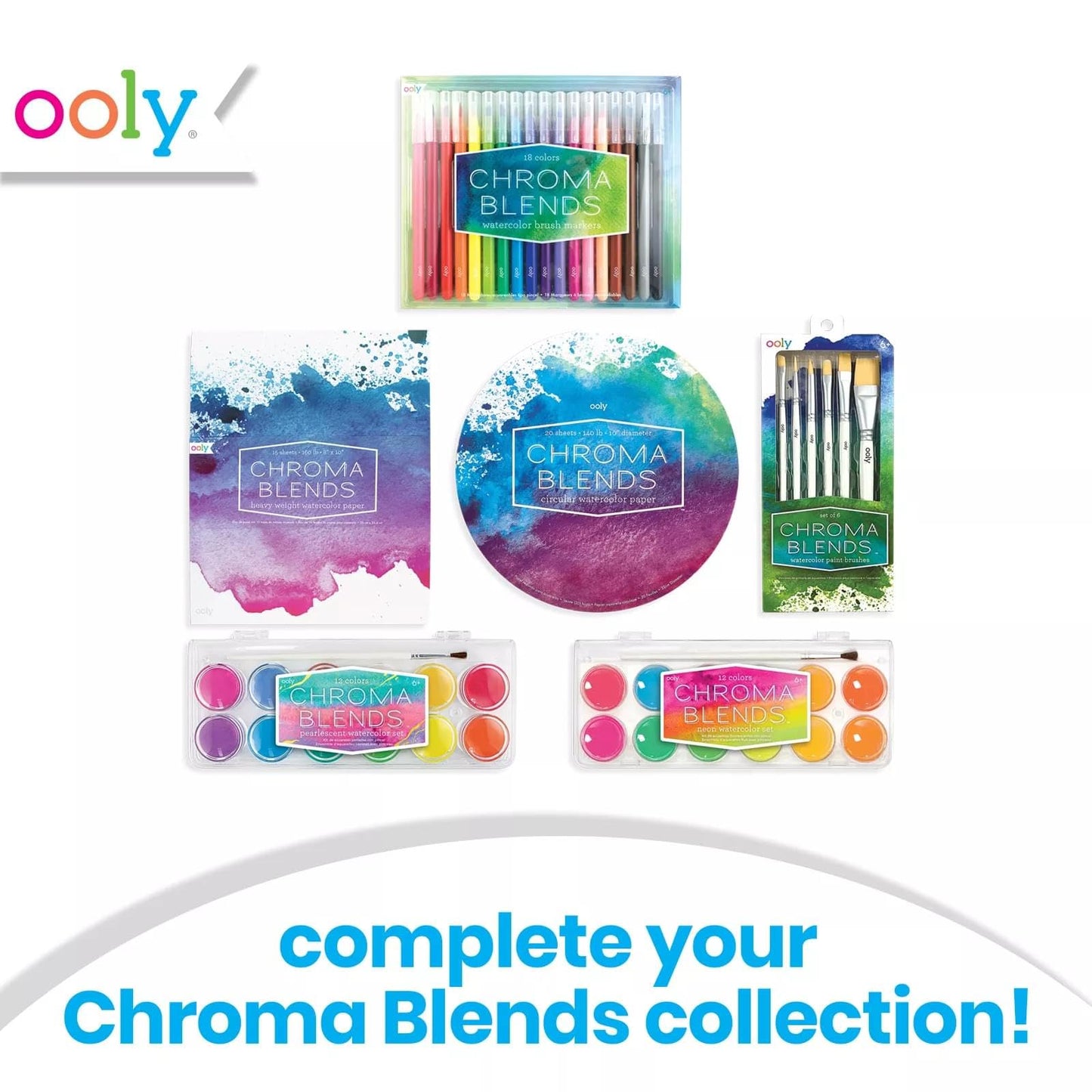 Ooly Chroma Blends Heavy-Weight Watercolor Pad, 8 x 10 Inches - 15 Sheets