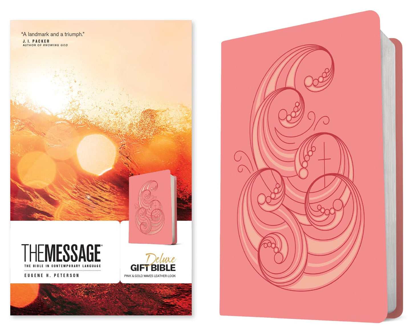 The Message Deluxe Gift Bible (Leather-Look, Pink and Gold Waves): The Bible in Contemporary Language