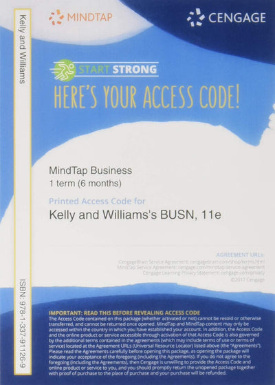 BUSN (with MindTap Business, 1 Term (6 Months) Printed Access Card)