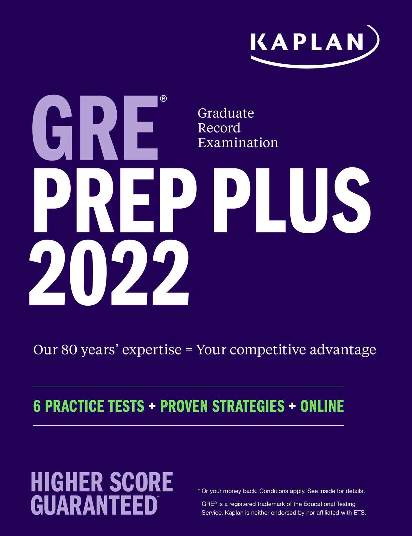 GRE Prep Plus 2022: 6 Practice Tests + Proven Strategies + Online (Kaplan Test Prep)