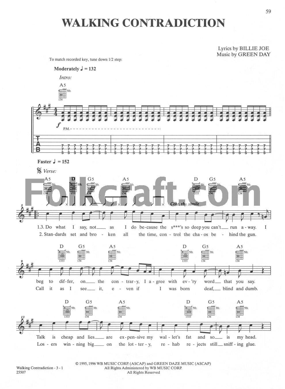 Green Day - Easy Guitar Anthology by Day, Green