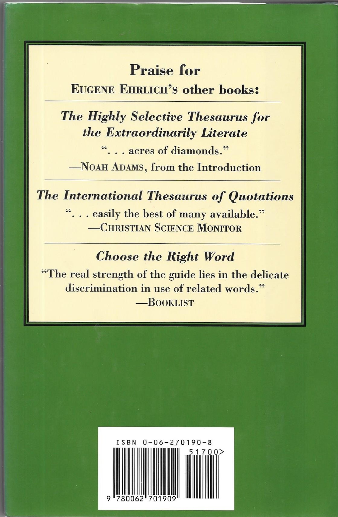 The Highly Selective Dictionary for the Extraordinarily Literate