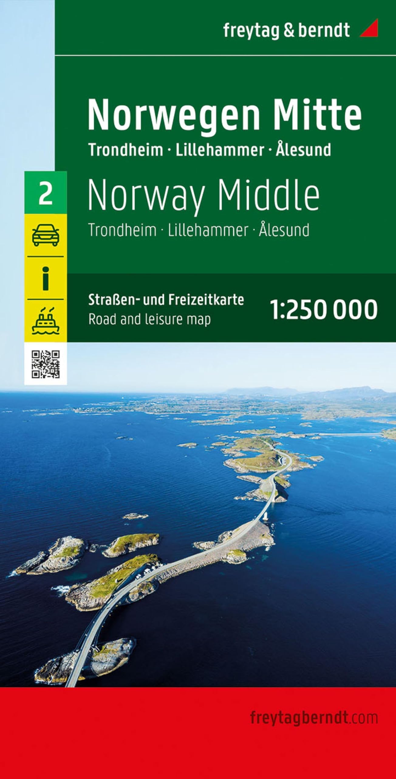 Norway center, road and leisure map 1:250,000