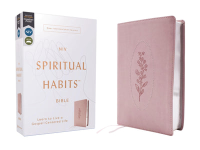 NIV, Spiritual Habits Bible, Leathersoft, Pink, Red Letter, Comfort Print: Learn to Live a Gospel-Centered Life