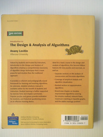 Introduction to the Design and Analysis of Algorithms (2nd Edition)