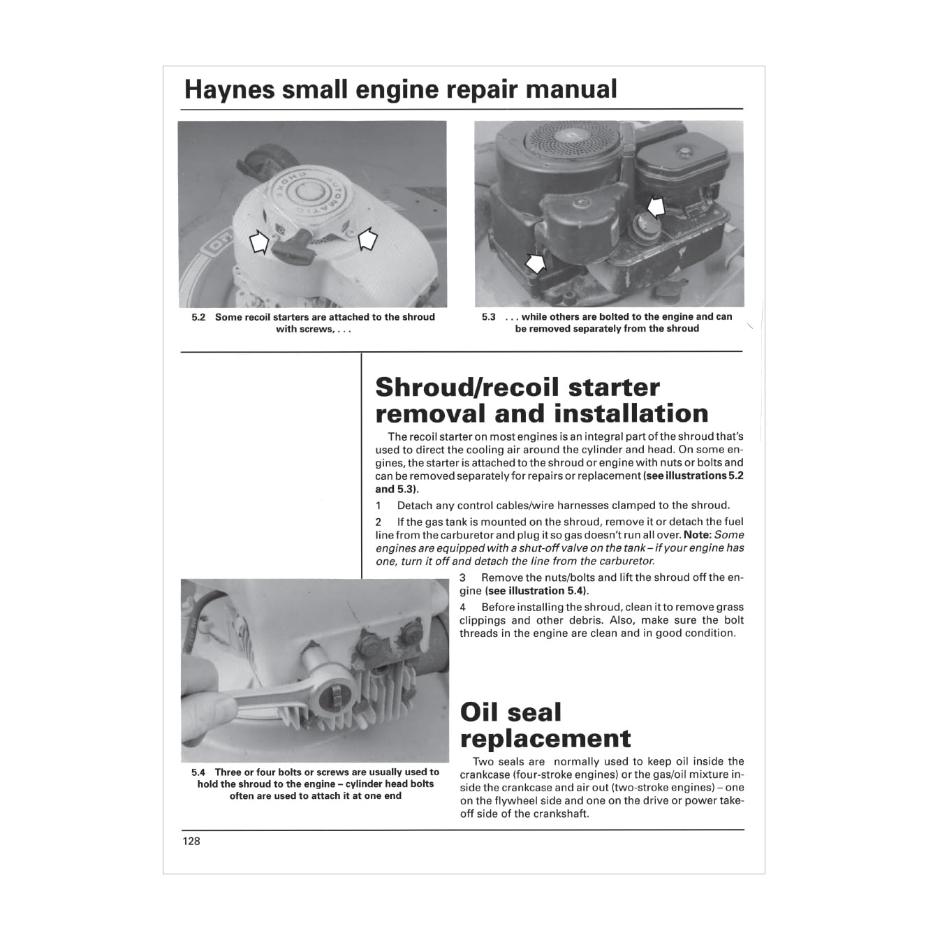Small Engine Repair Haynes TECHBOOK for 5HP and Less