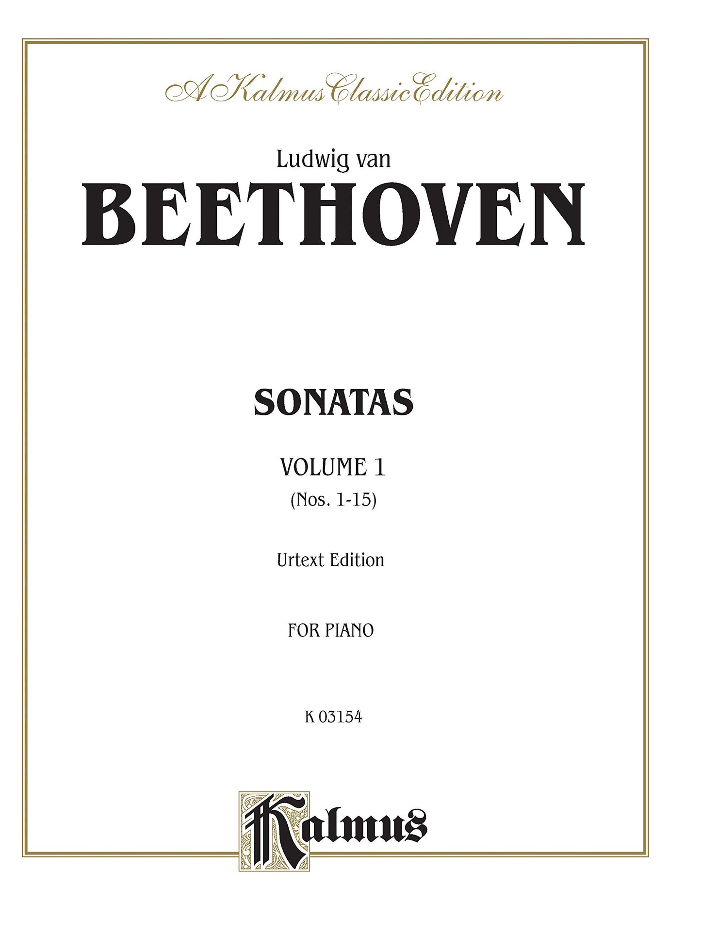 Sonatas, Vol. 1: Nos. 1-15 (Urtext Edition, for Piano)