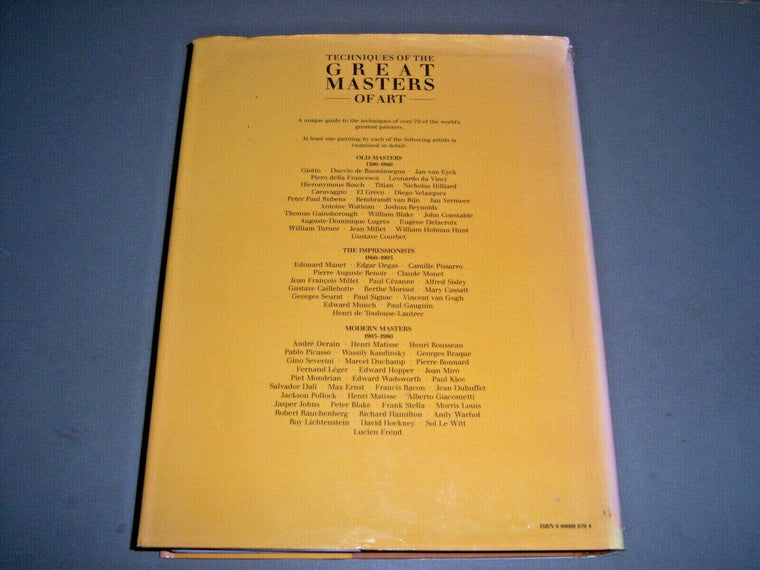 Techniques of the Great Masters of Art — back cover