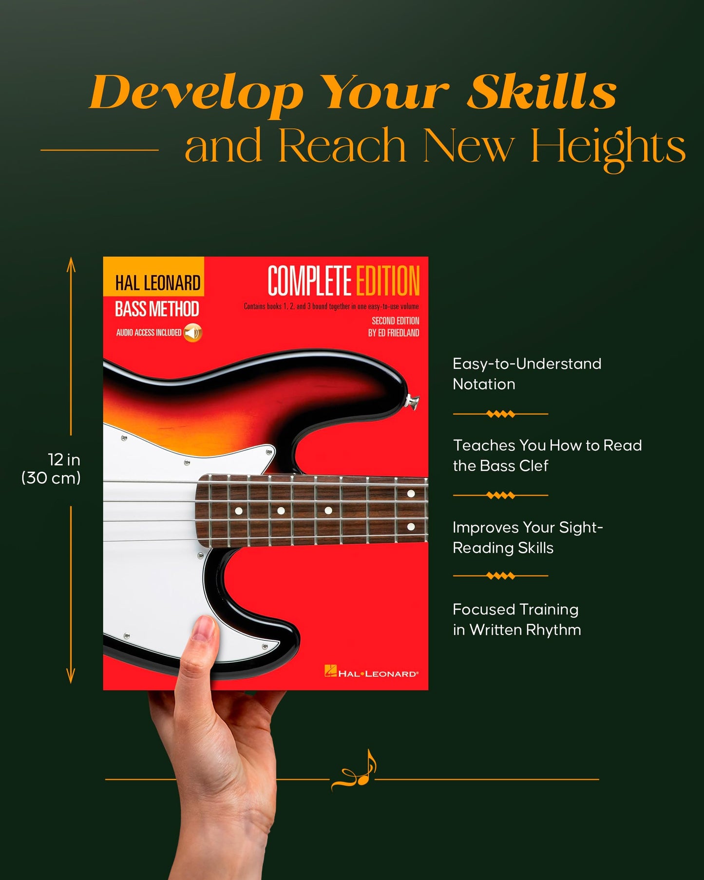 Hal Leonard Bass Method - Complete Edition: Books 1, 2 And 3 Bound Together In One Easy-To-Use Volume! Bk/Online Audio