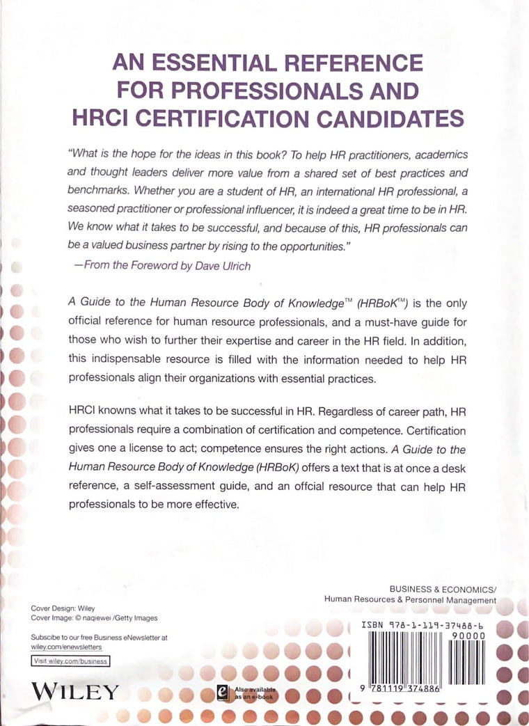 A Guide to the Human Resource Body of Knowledge (HRBoK) — back cover