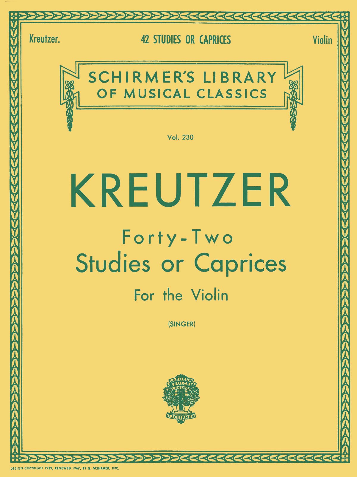 Kreutzer - 42 Studies or Caprices Violin Sheet Music for Intermediate to Advanced Players Schirmer Library of Classics Volume 230 (Schirmer's Library of Musical Classics)