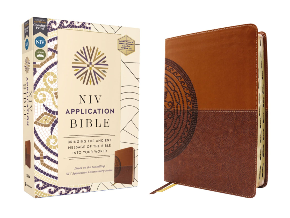NIV Application Bible, Leathersoft, Brown, Red Letter, Thumb Indexed, Comfort Print: Bringing the Ancient Message of the Bible into Your World (NIV Application Commentary Resources)