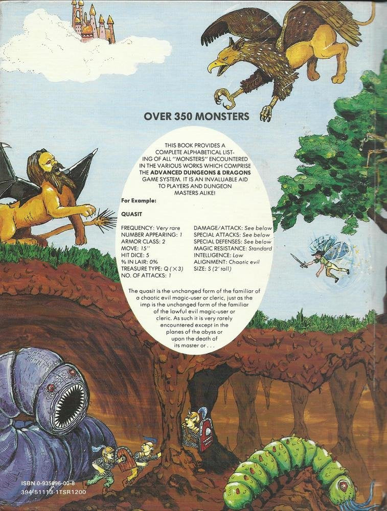 Advanced Dungeons and Dragons Monster Manual: Special Refere