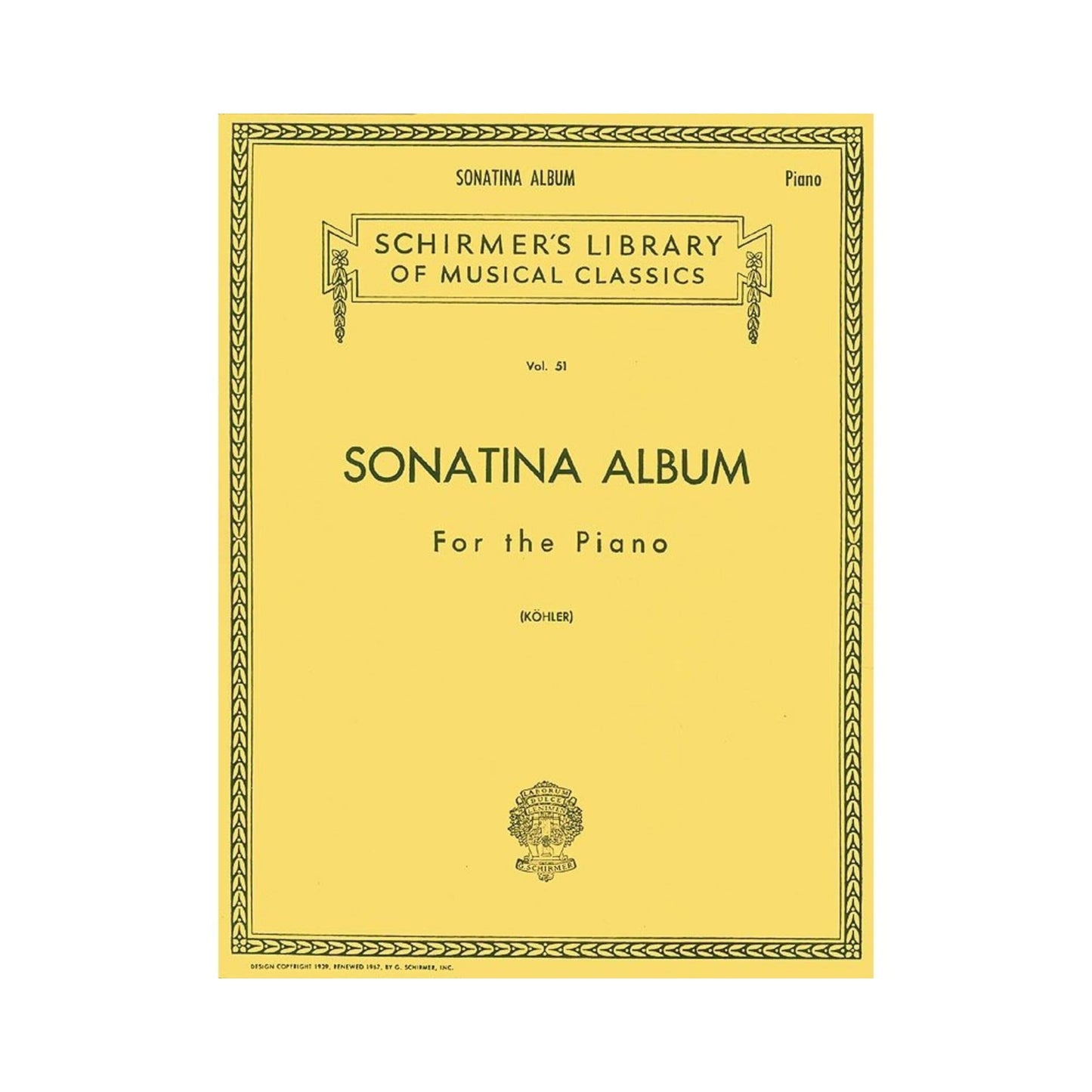 Sonatina Album: Schirmer Library of Classics Volume 51 Piano Solo (Schirmer's Library of Musical Classics)