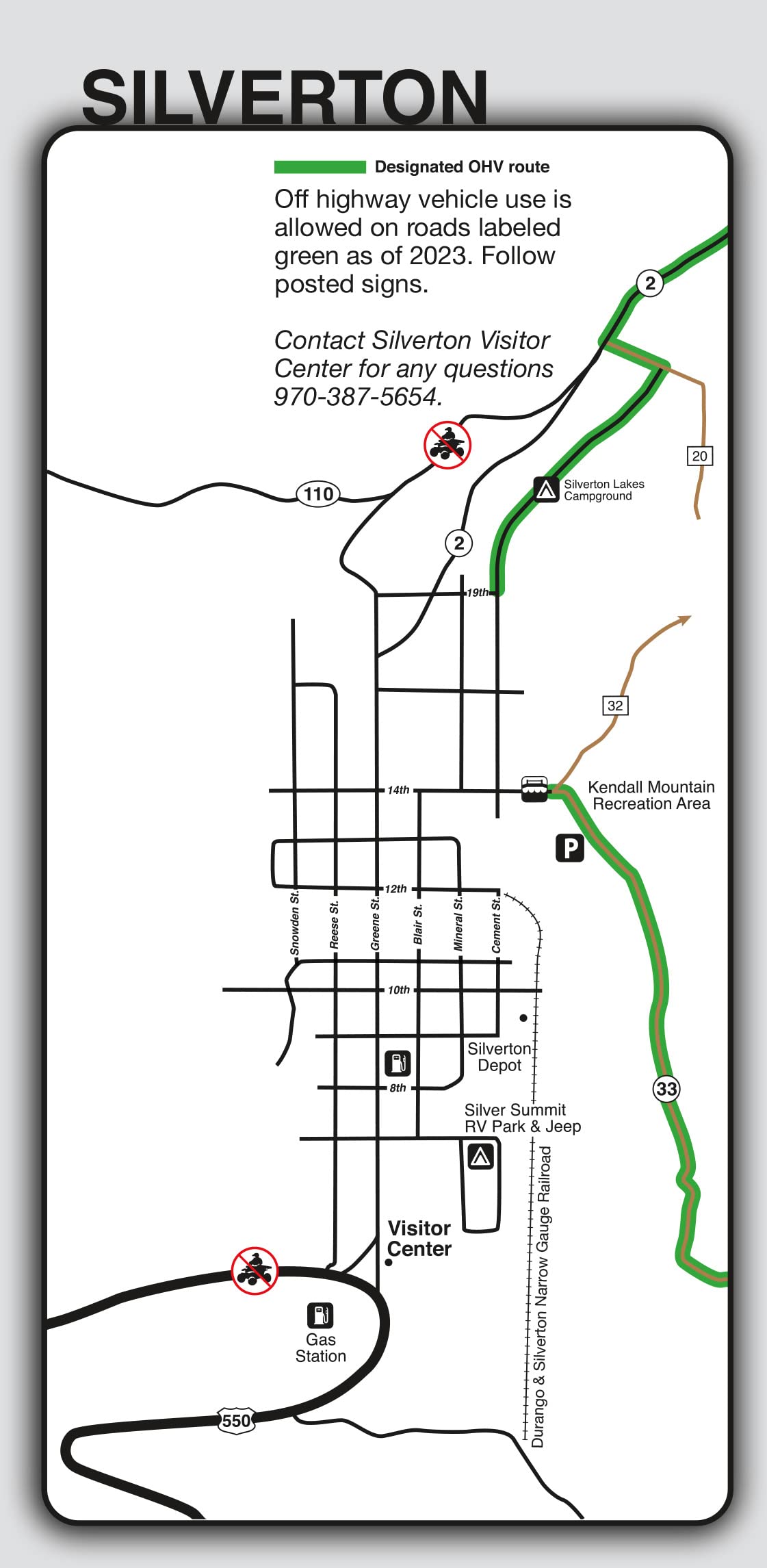 Off-Highway Map for Silverton, Ouray, Lake City, Telluride Colorado
