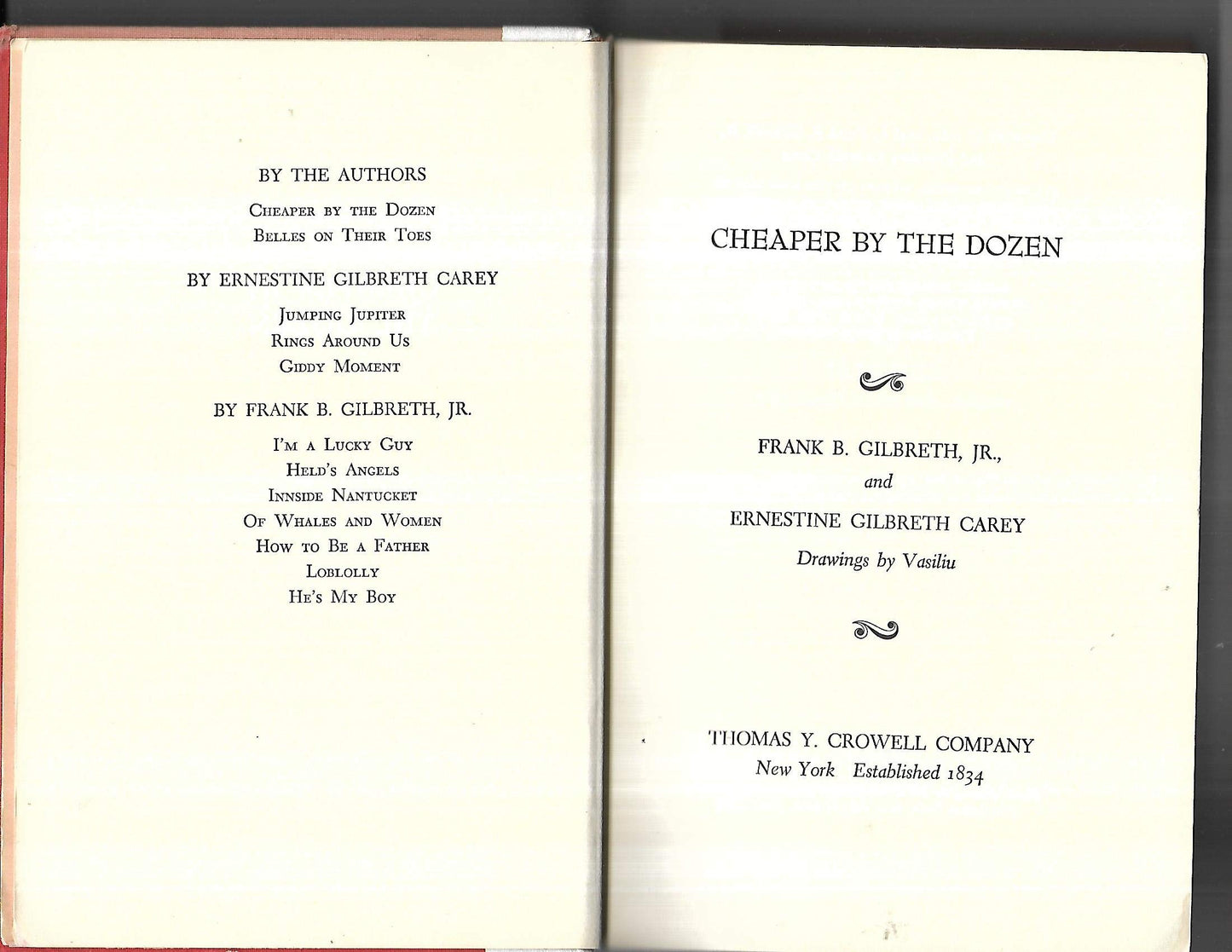 Cheaper by the Dozen by Gilbreth, Frank B.