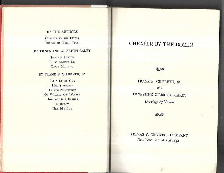 Cheaper by the Dozen — back cover