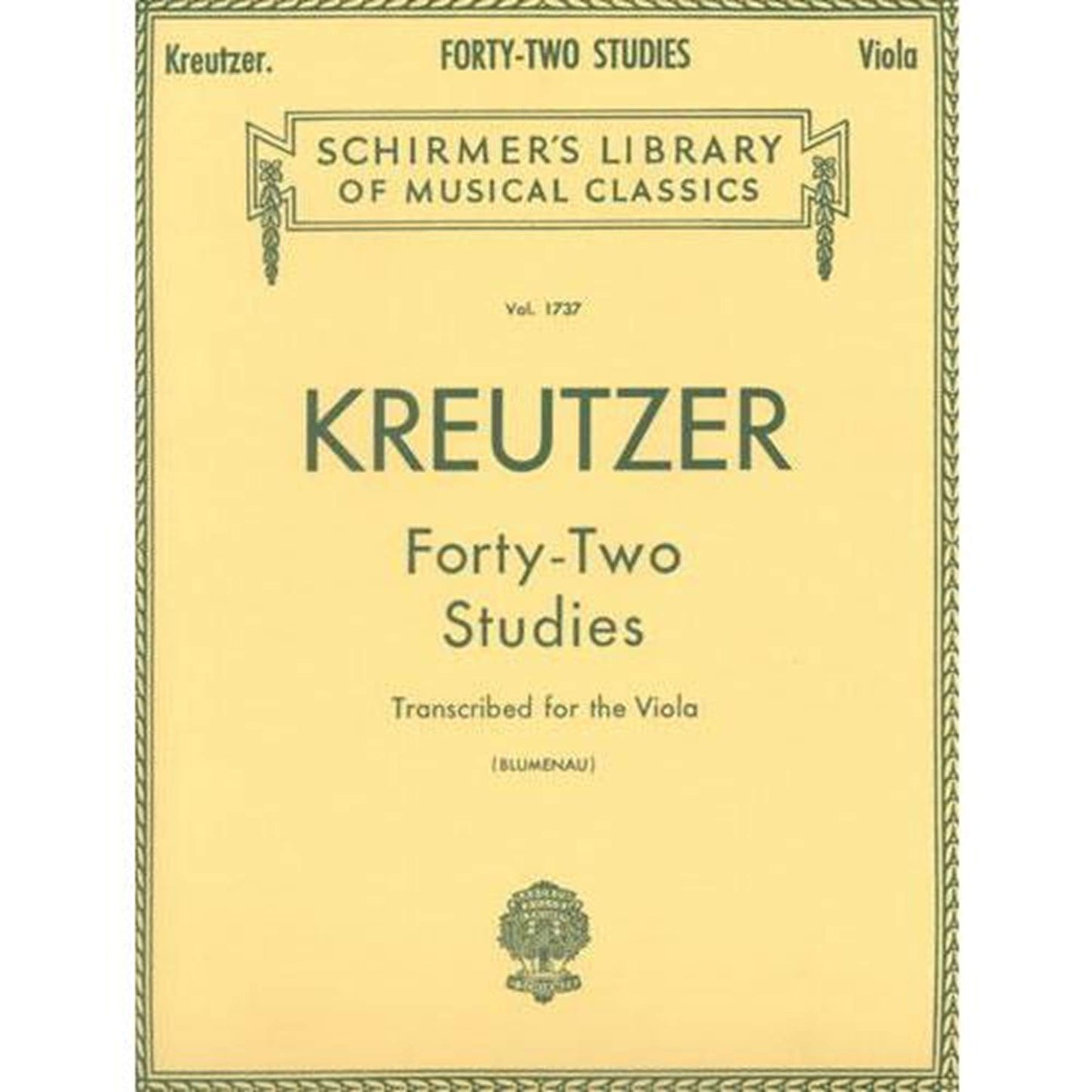 42 Studies: Transcribed for Viola (Schirmer's Library of Musical Classics, Volume 1737)