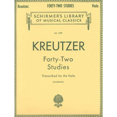 42 Studies: Transcribed for Viola (Schirmer's Library of Musical Classics, Volume 1737)