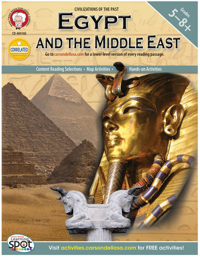 Mark Twain Egypt and the Middle East Social Studies Workbook, World History Books for Grades 5 and Up With Map Skills and Hands-on Activities, Classroom or HOmeschool Curriculum