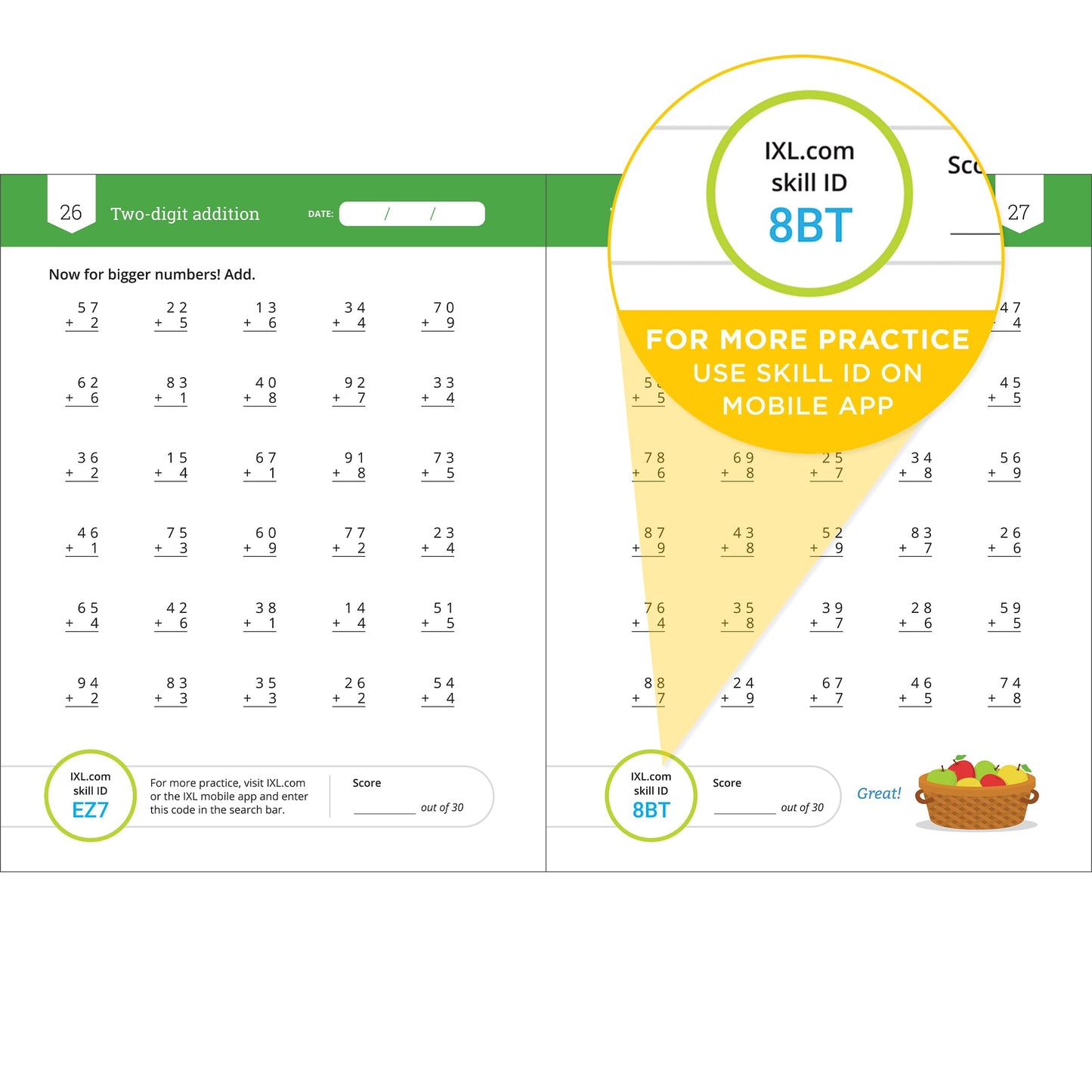 IXL Addition Facts & Fluency 2nd Grade Math Workbook, Mathematics Book for Kids Ages 7-8 Covering Addition Facts Through 20 and 2 Digit Adding Problems With Numbers up to 99