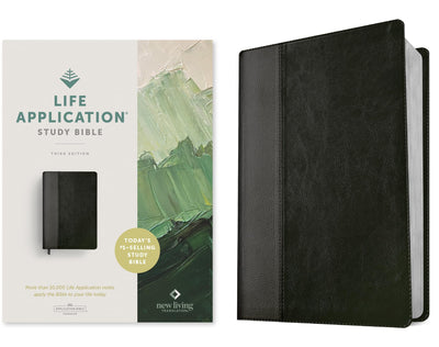 NLT Life Application Study Bible, Third Edition (LeatherLike, Black/Onyx, Red Letter)