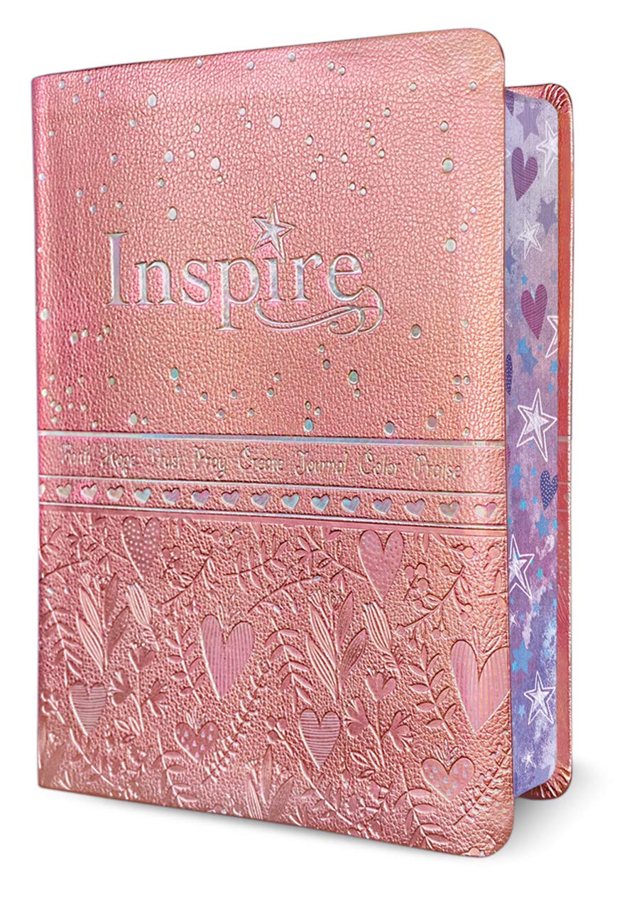 Inspire Bible for Girls NLT (LeatherLike, Pink): The Bible for Coloring & Creative Journaling