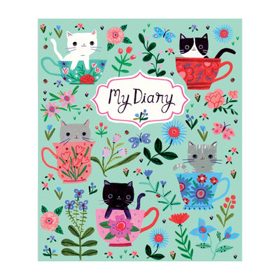 Mudpuppy Teacup Kittens Locked Diary for Kids - Includes a Lock and 2 Keys, Measures 6.5? x 5.5? - Diary Journal with Fun Cover Designs, 192 Pages, Ideal for Ages 4+