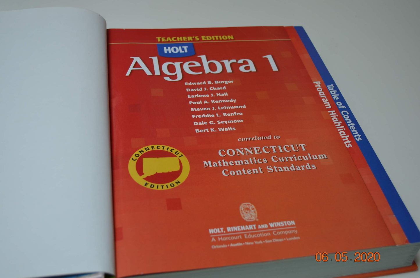 Holt Algebra 1, Teacher's Edition