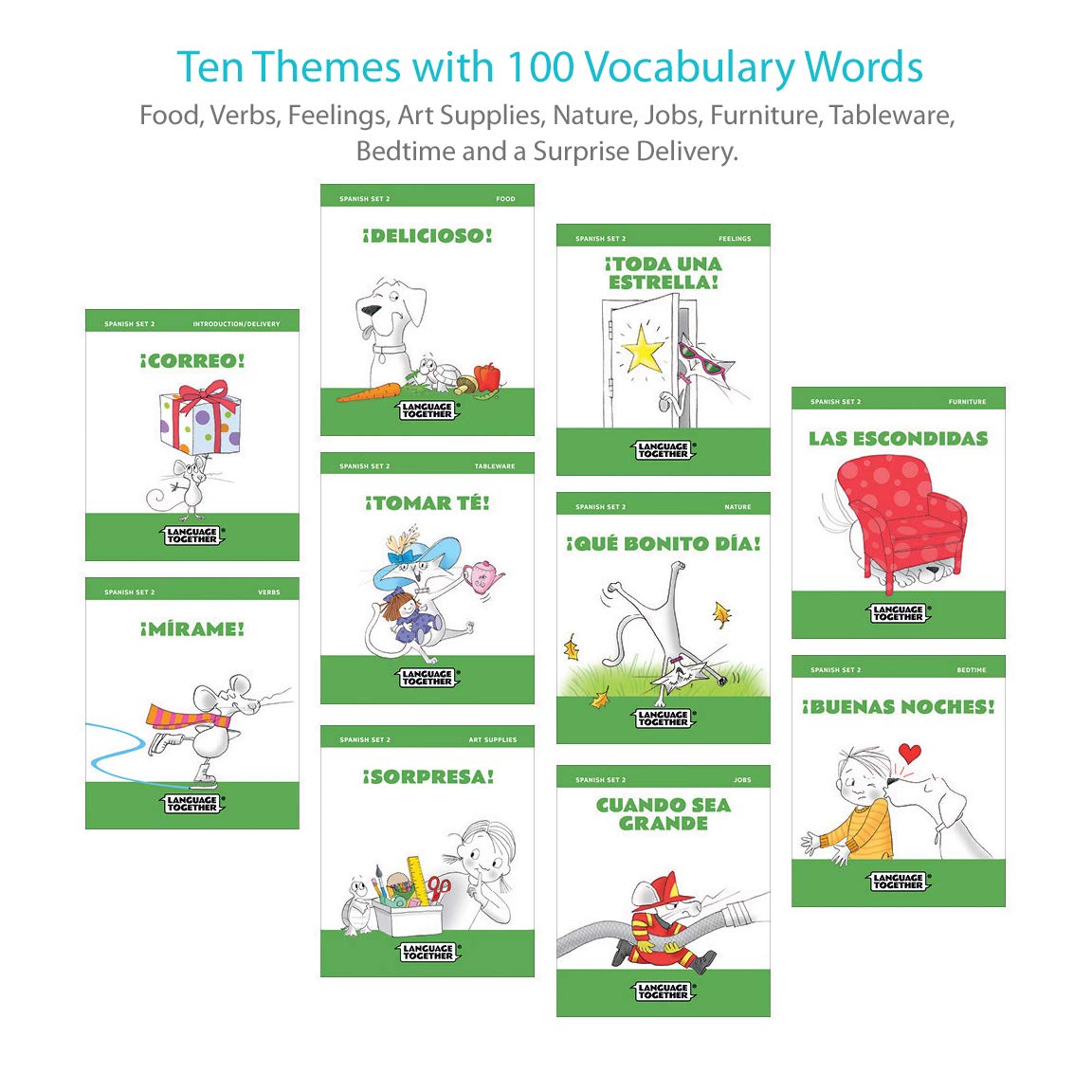 Spanish for Kids: 10 Early Beginner Reader Books with Online Audio and English (Set 2)