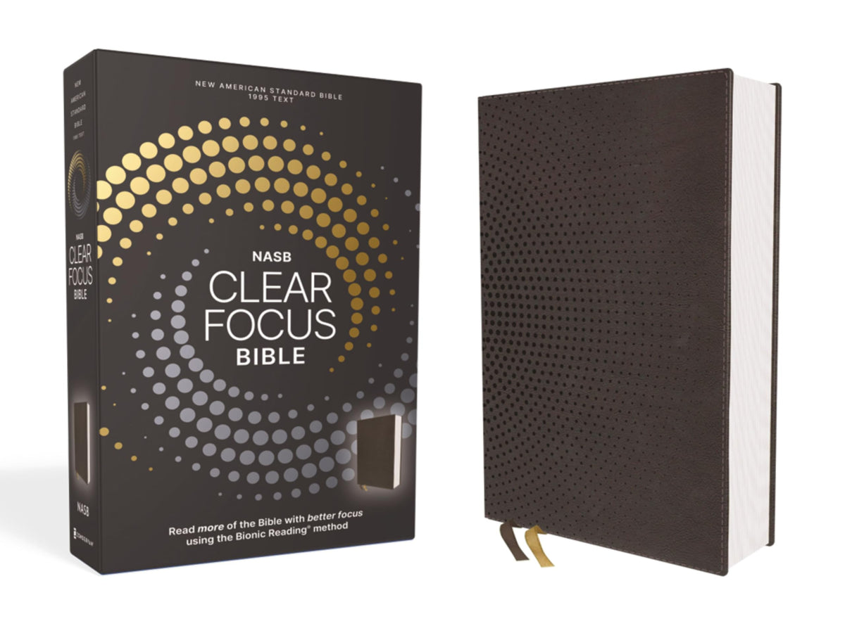 NASB, Clear Focus Bible, Leathersoft, Charcoal Brown: Read more of the Bible with better focus using the Bionic Reading Method