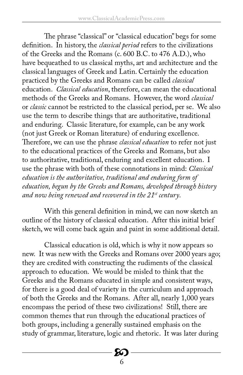 An Introduction to Classical Education (Latin Edition)