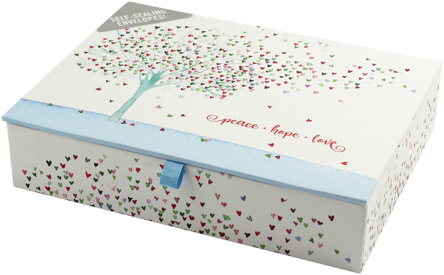 Festive Tree of Hearts Deluxe Boxed Holiday Cards (20 cards, 21 self-sealing envelopes)