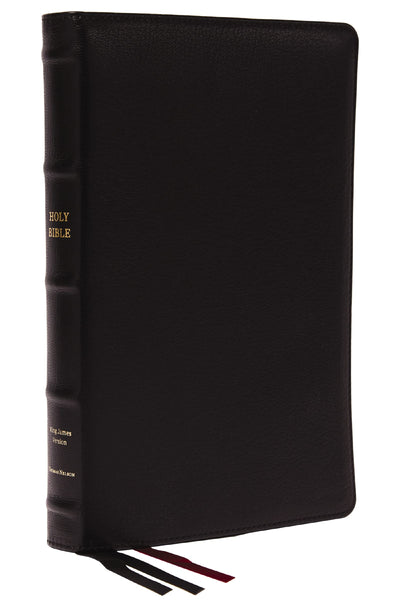 KJV Holy Bible: Large Print Thinline, Black Goatskin Leather, Premier collection, Red Letter, Comfort Print: King James Version
