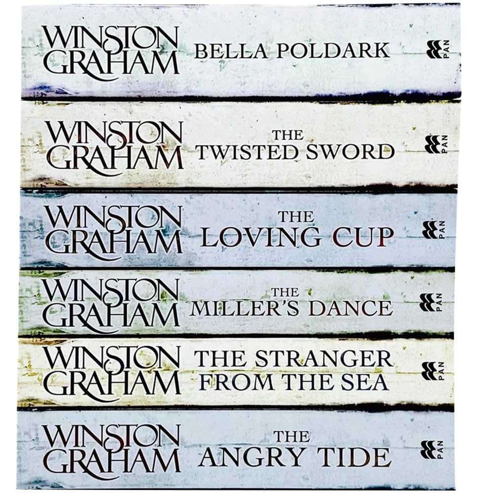 Poldark by Winston Graham Series Books 7 - 12 Gift Box Set Collection Set (Angry Tide, Stranger From The Sea, Millers Dance, Loving Cup, Twisted Sword & Bella Poldark)
