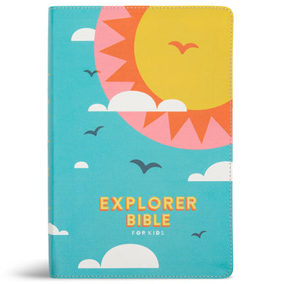 CSB Explorer Bible for Kids, Hello Sunshine LeatherTouch, Red Letter, Full-Color Design, Photos, Illustrations, Charts, Videos, Activities, Easy-to-Read Bible Serif Type