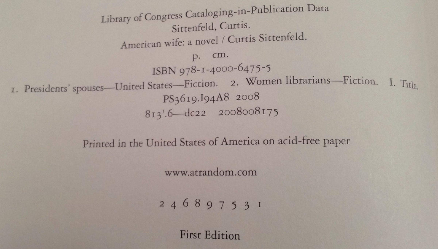 American Wife: A Novel by Sittenfeld, Curtis