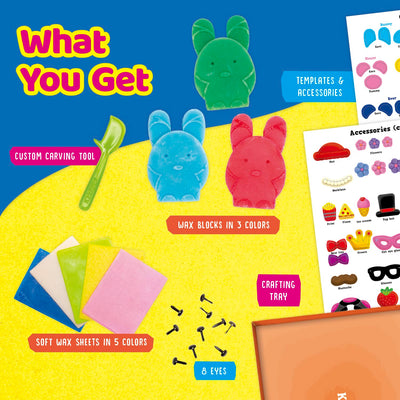 KLUTZ Easy-to-Carve Wax Animals Craft Kit, Medium