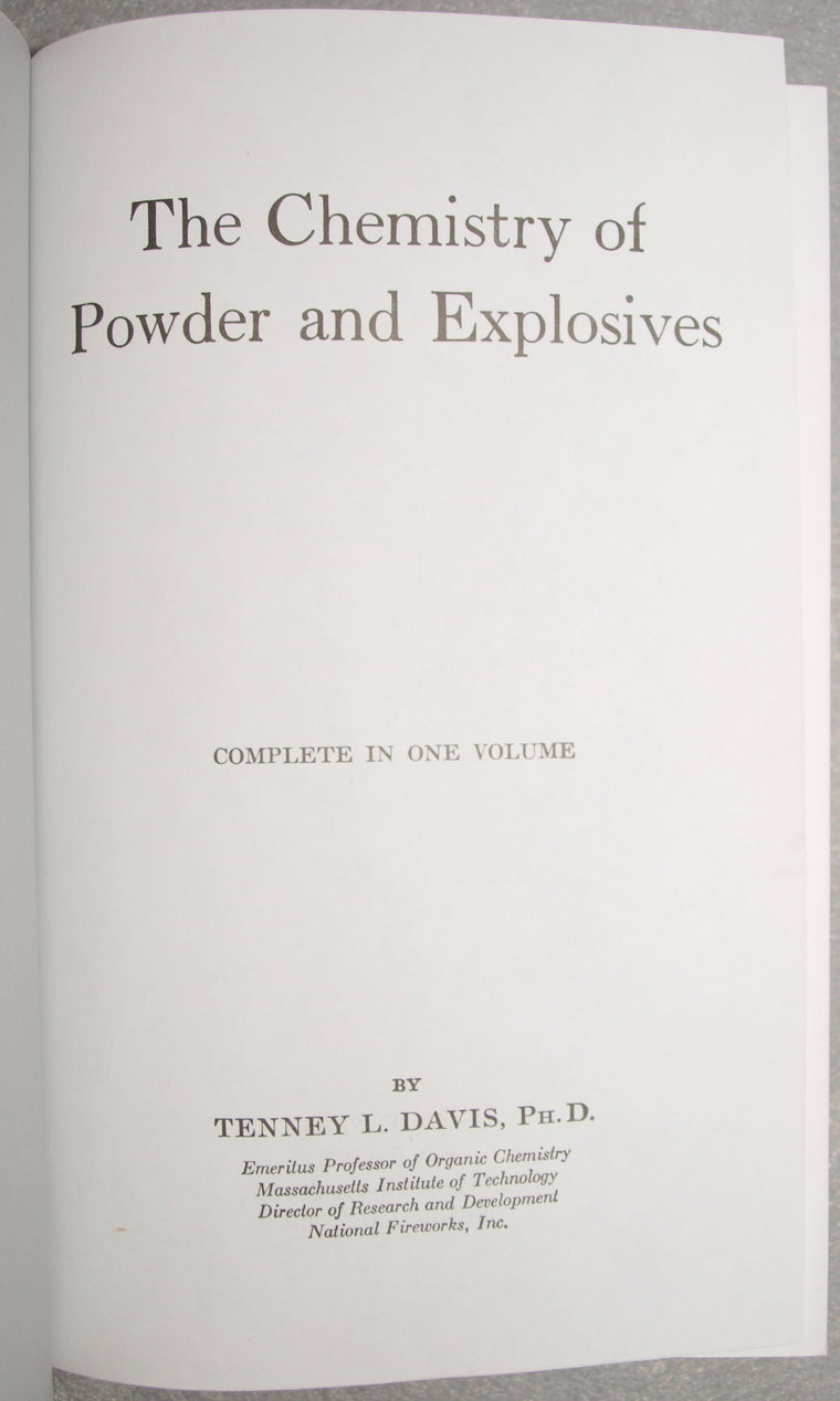The Chemistry of Powder and Explosives — back cover