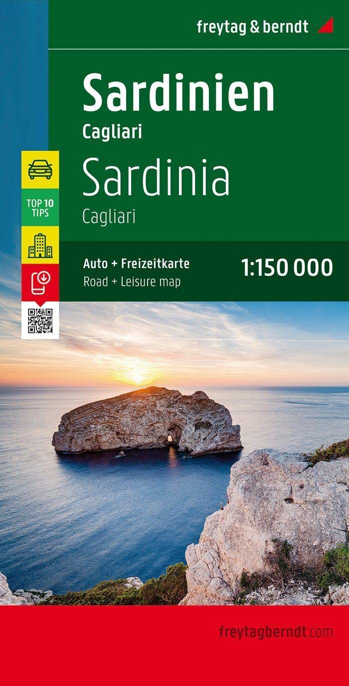 Sardinia Travel Map (with Cagliari) (English, Spanish, French, Italian and German Edition)