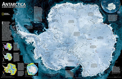 National Geographic Antarctica Satellite Wall Map (31.25 x 20.25 in) (National Geographic Reference Map)