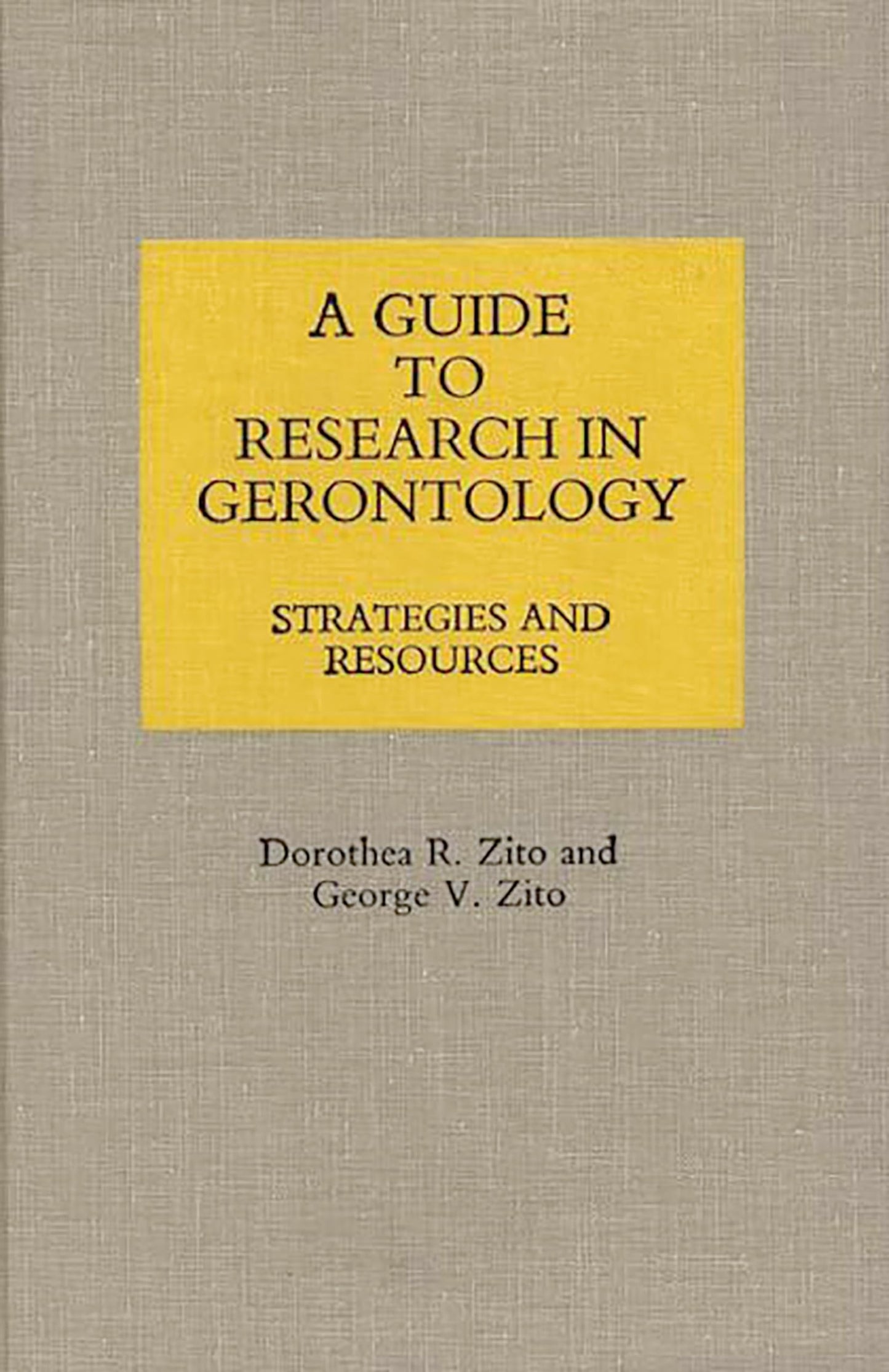 A Guide to Research in Gerontology: Strategies and Resources