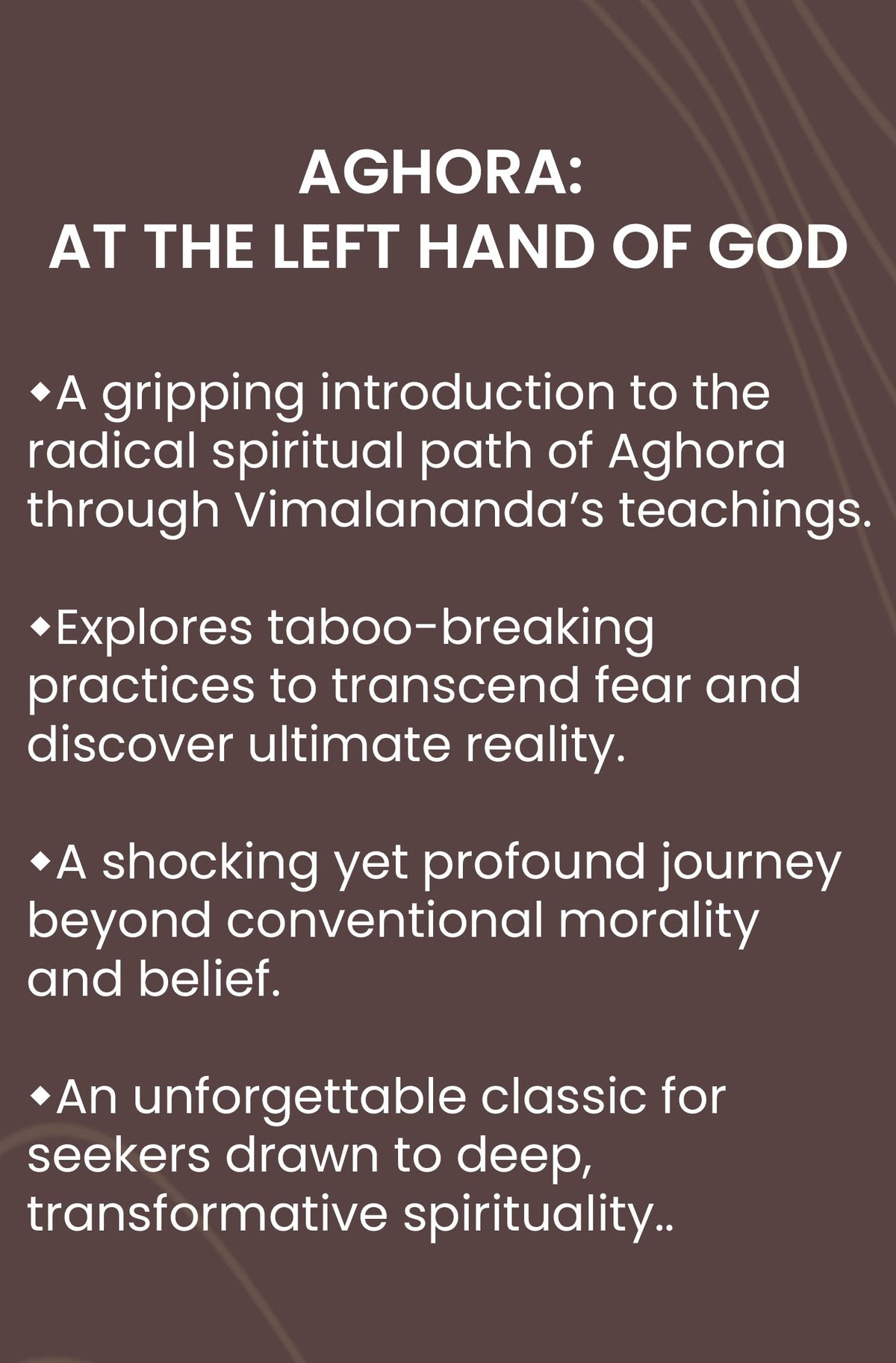 Aghora: At the Left Hand of God
