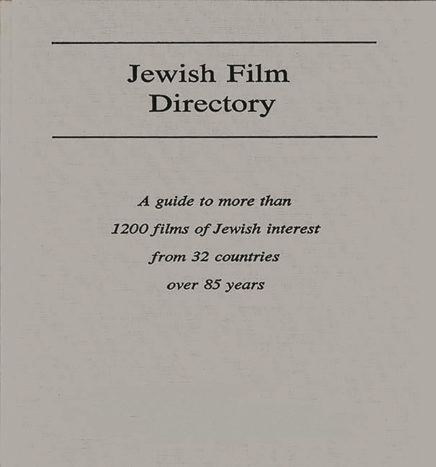 Jewish Film Directory (Achievement; 9)