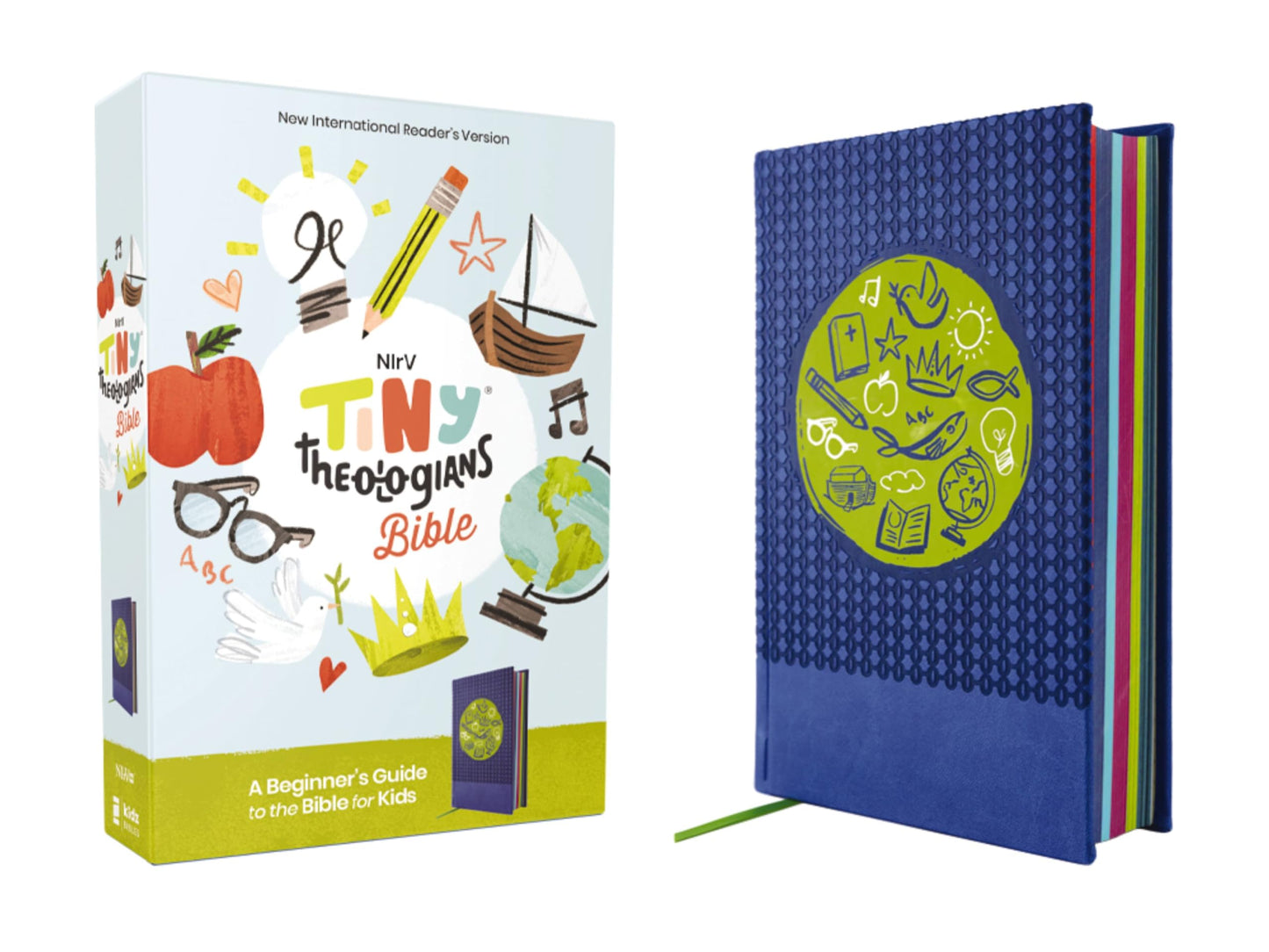 NIrV, Tiny Theologians Bible, Leathersoft over Board, Blue, Comfort Print: A Beginner’s Guide to the Bible – for Kids