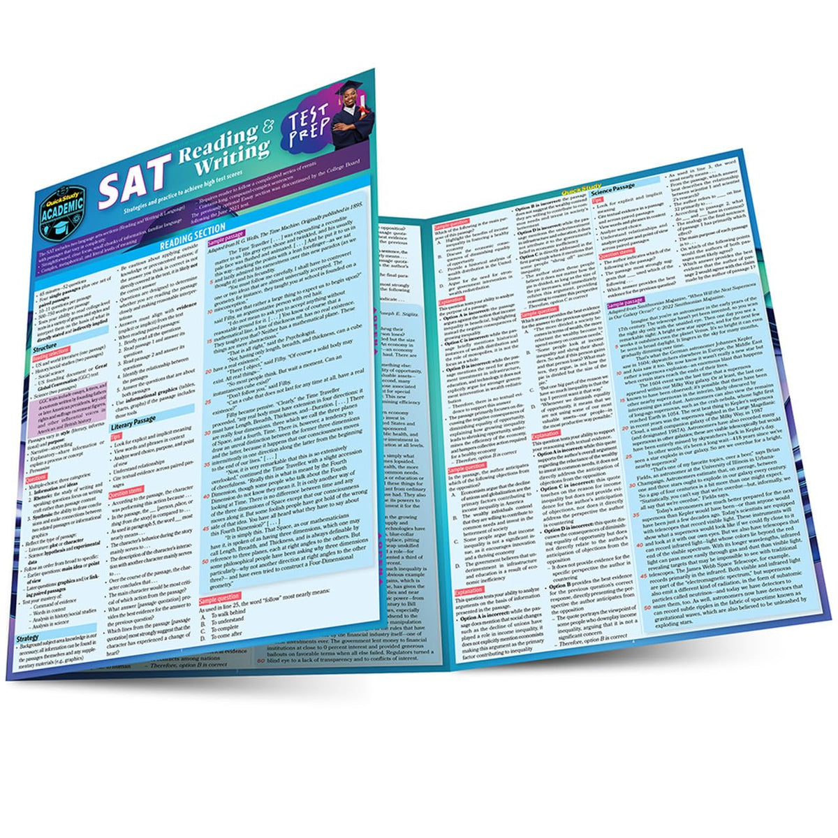 SAT Reading & Writing Test Prep: a QuickStudy Laminated Reference Guide