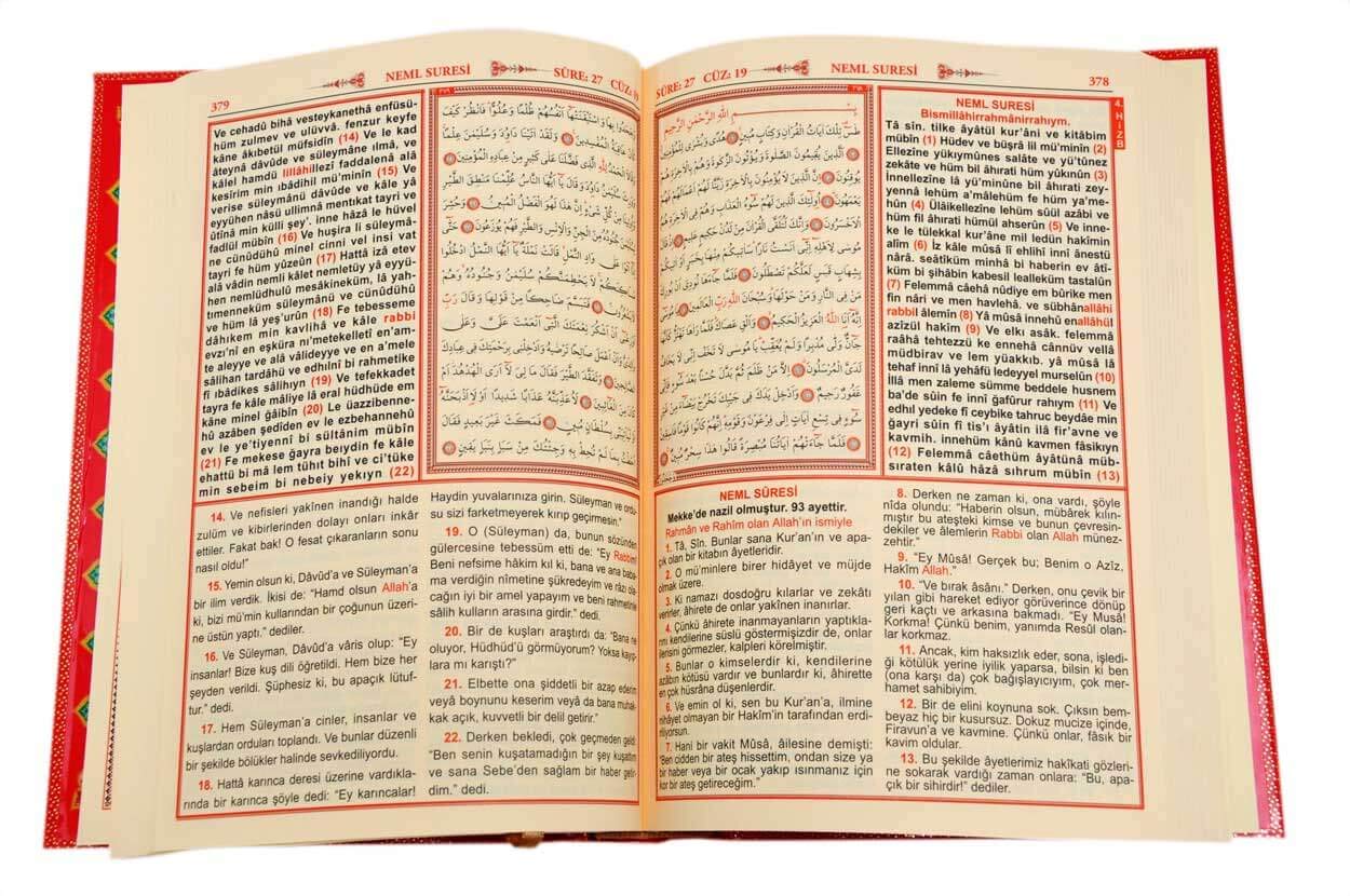 Kur'an-i Kerim Meali ve Turkce Okunusu Uclu (Orta Boy, Kod.006)