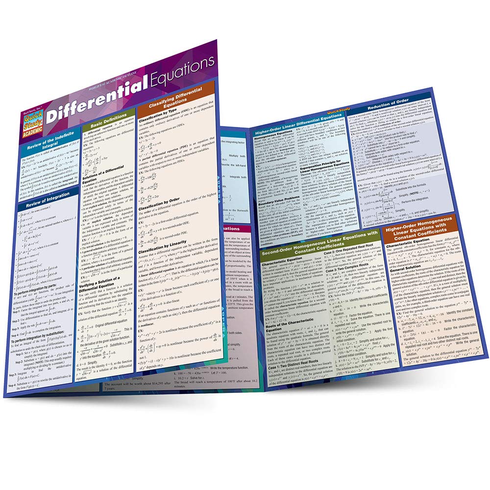 Differential Equations QuickStudy Laminated Reference Guide (Quick Study Academic)