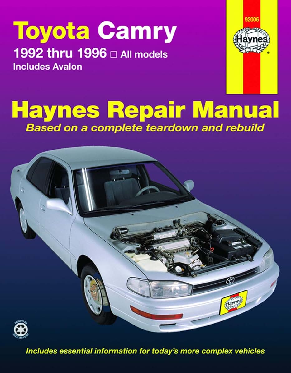 Toyota Camry Automotive Repair Manual: All Toyota Camry and Avalon Models 1992 thru 1996 (Haynes Repair Manuals)